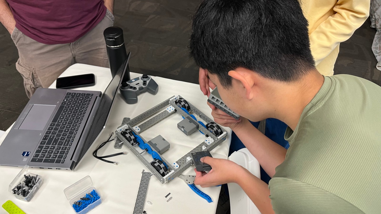 A team working on their robot