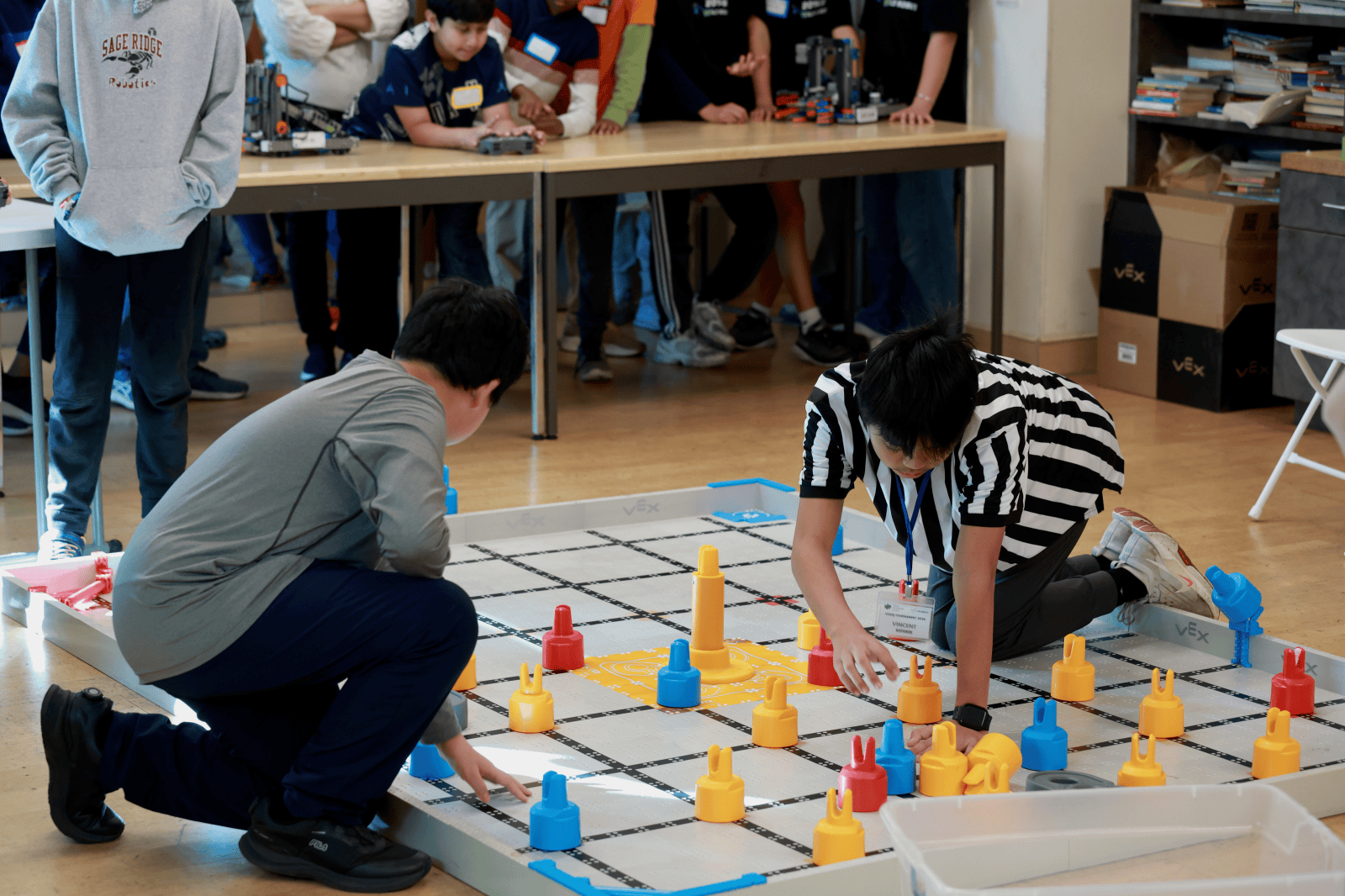 Students and volunteers at the tournament